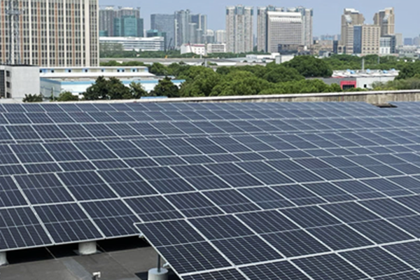 olar power system installed on the factory roof